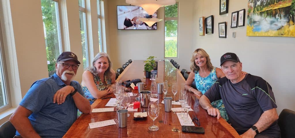 Wine tasting couples at PattersonWinery Walla Walla Washington